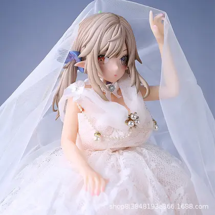 Pure White Elf Realistic Anime Figure - Full Silicone Small Size Real-Touch Jelly Breast Adult Doll For Men background preview