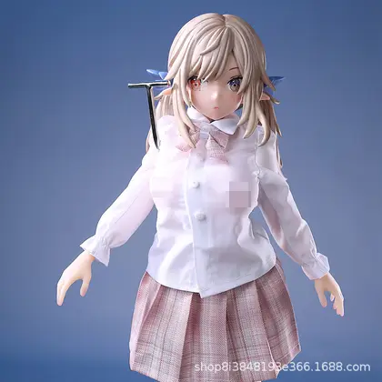 Pure White Elf Realistic Anime Figure - Full Silicone Small Size Real-Touch Jelly Breast Adult Doll For Men thumbnail 4