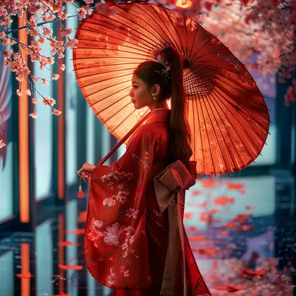 Aiyanshe Beautiful Realistic Silicone Doll - Kimono Red Geisha Adult Erotic Figure For Men thumbnail 4