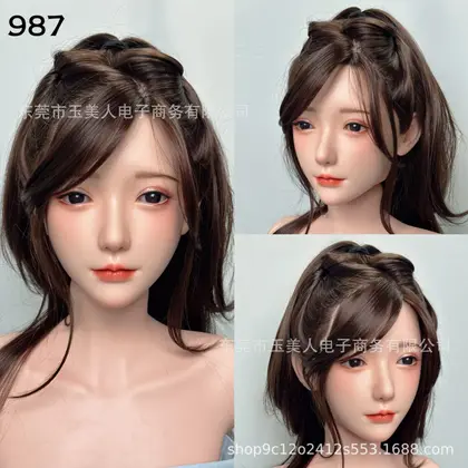 Factory Direct High-Quality Silicone Head Sculpt For Life-Size Dolls, Insertable, Silicone Rooted Hair, Multiple Face Shapes And Makeup Options thumbnail 3