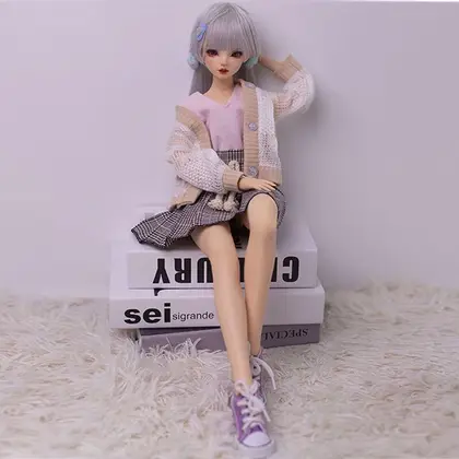 Realistic Silicone Female BJD Doll for Men with Skeleton, Anime 2D Figure, Small Size, Insertable background preview