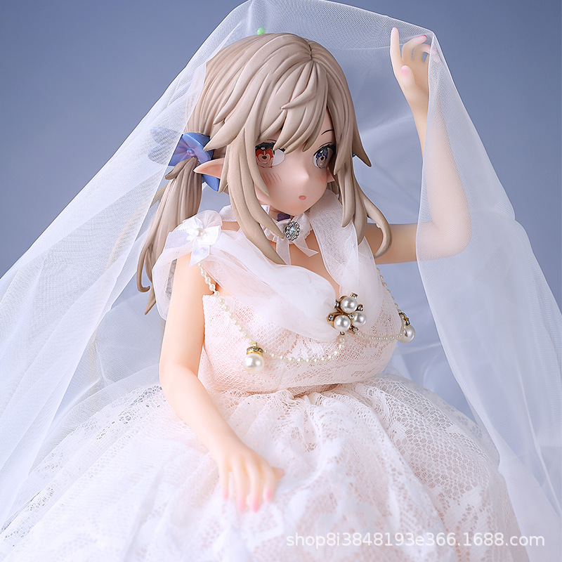 Pure White Elf Realistic Anime Figure - Full Silicone Small Size Real-Touch Jelly Breast Adult Doll For Men main product image