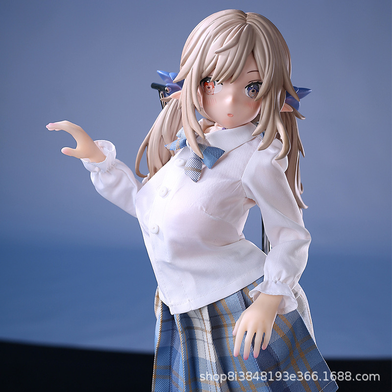 Pure White Elf Realistic Anime Figure - Full Silicone Small Size Real-Touch Jelly Breast Adult Doll For Men thumbnail 6