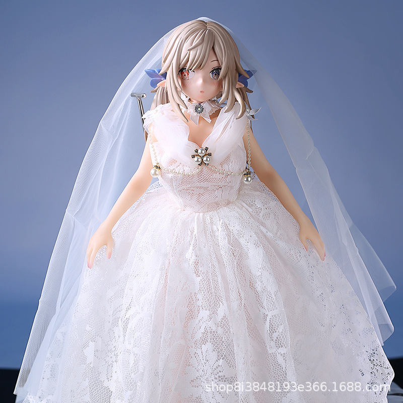 Pure White Elf Realistic Anime Figure - Full Silicone Small Size Real-Touch Jelly Breast Adult Doll For Men thumbnail 7