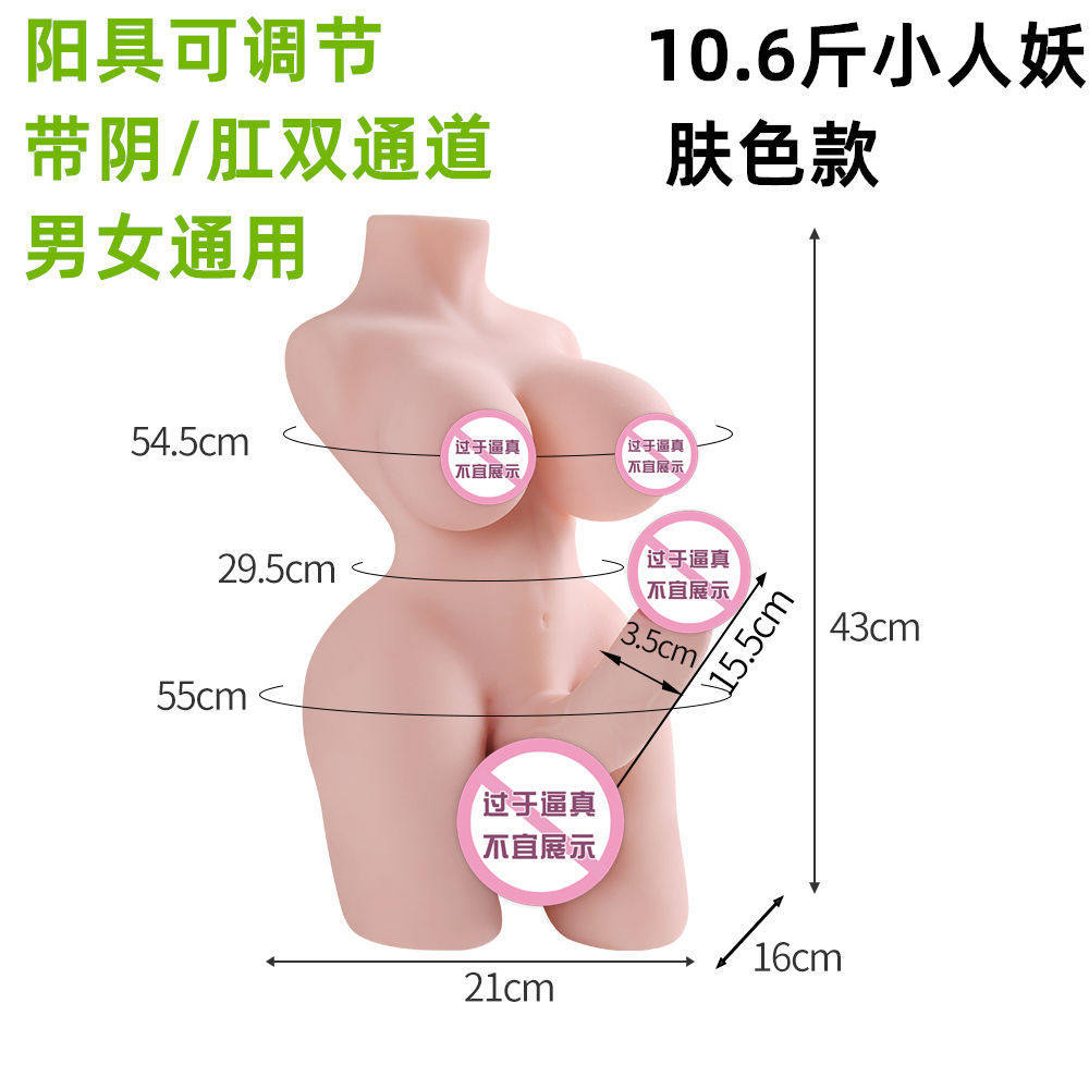 Unisex Solid Silicone Hermaphrodite Torso Doll - Gay Male/Female Hybrid Life-Size Model With Penis And Anus thumbnail 15