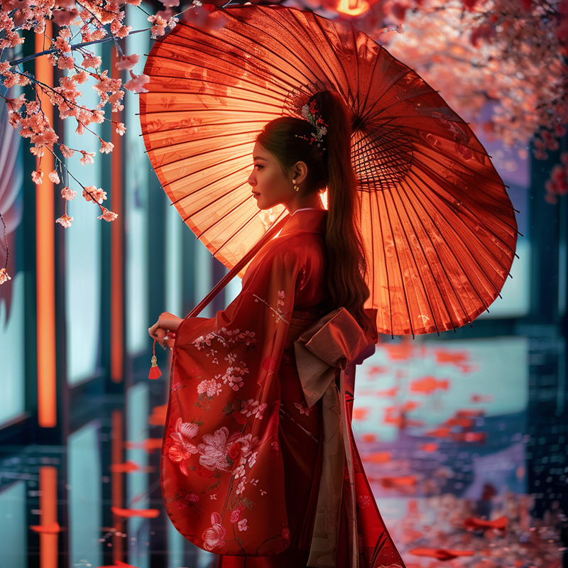 Aiyanshe Beautiful Realistic Silicone Doll - Kimono Red Geisha Adult Erotic Figure For Men thumbnail 4