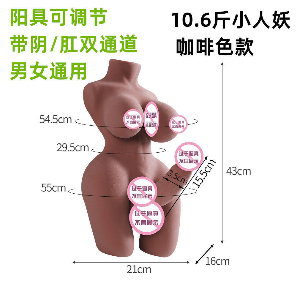 Unisex Solid Silicone Hermaphrodite Torso Doll - Gay Male/Female Hybrid Life-Size Model With Penis And Anus thumbnail 13