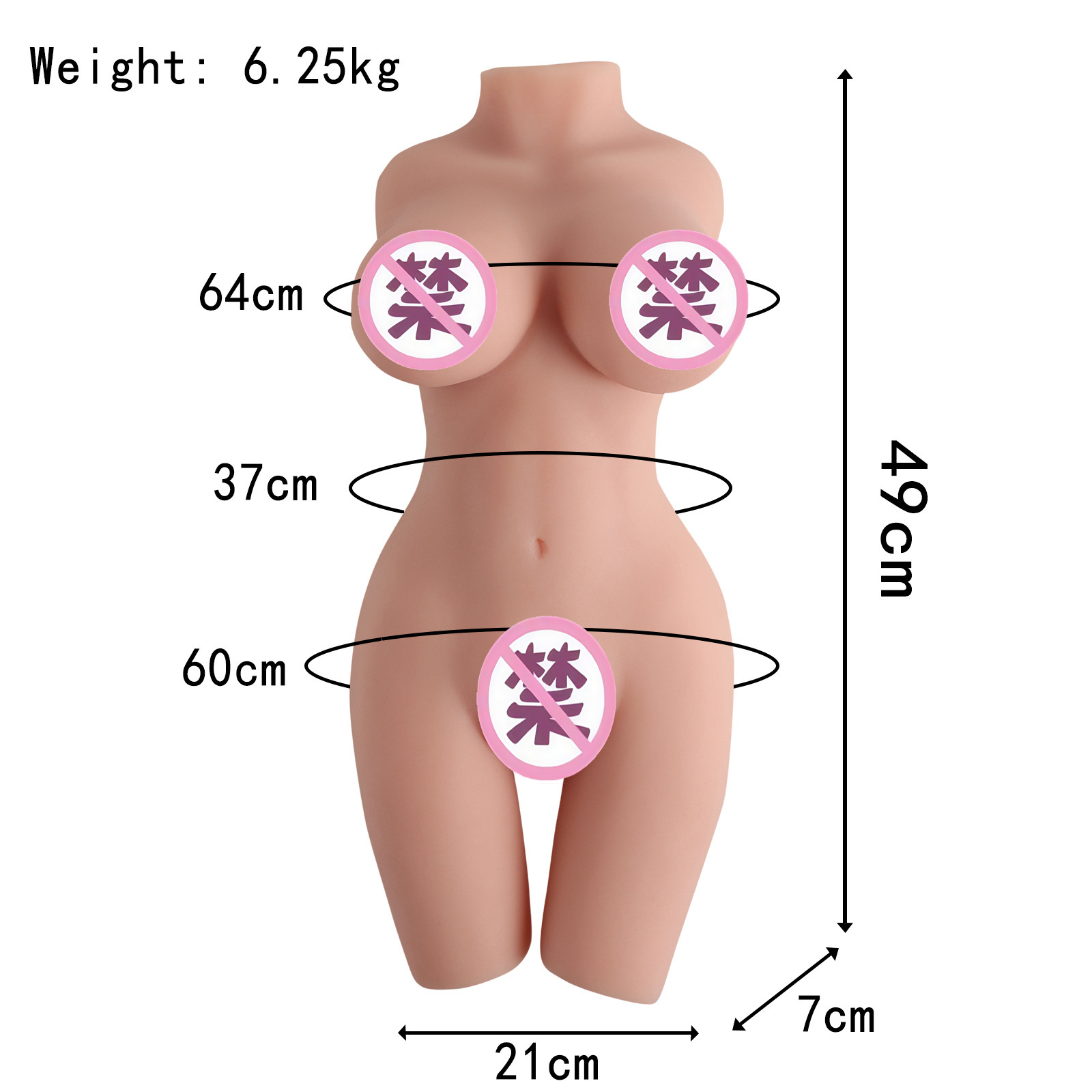 Realistic Half-Body Doll with Skeleton Male Masturbator Adult Toy thumbnail 8